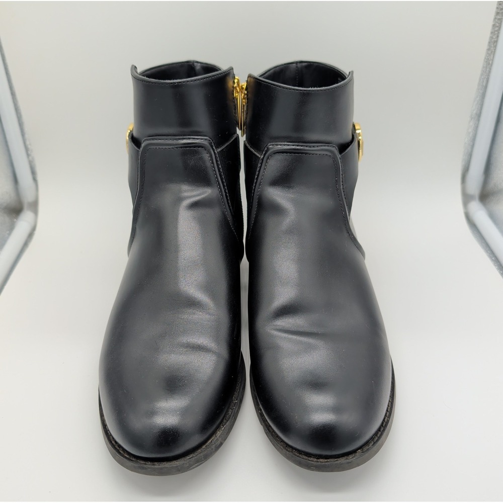 MICHAEL KORS Carmen Flat Black Faux Leather‎ Ankle Booties Women's Size 9 S122G - Picture 3 of 13